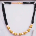 Black Beads Pearl Necklace for Women | Gold Plated Multi Strand Daily Wear Chain