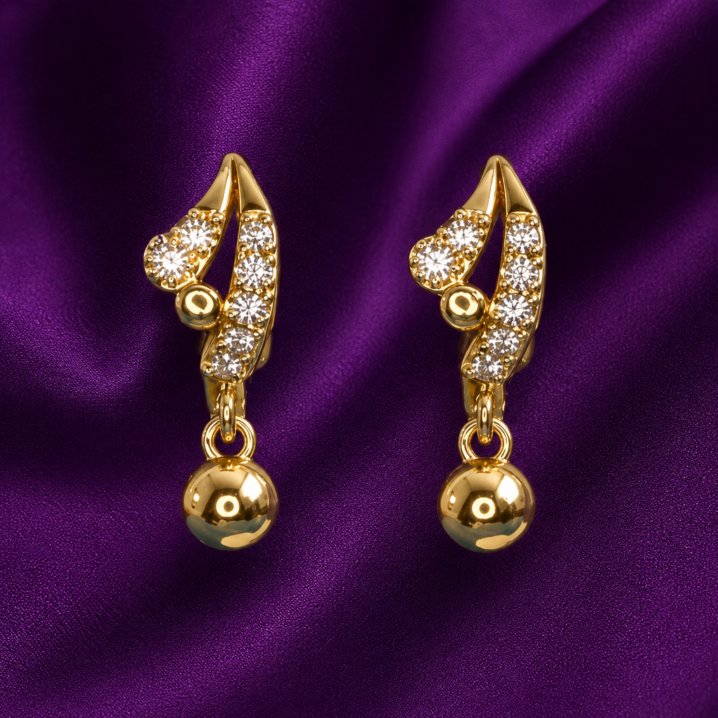Mahavir DYE Gold Plated Premium Bali Earrings