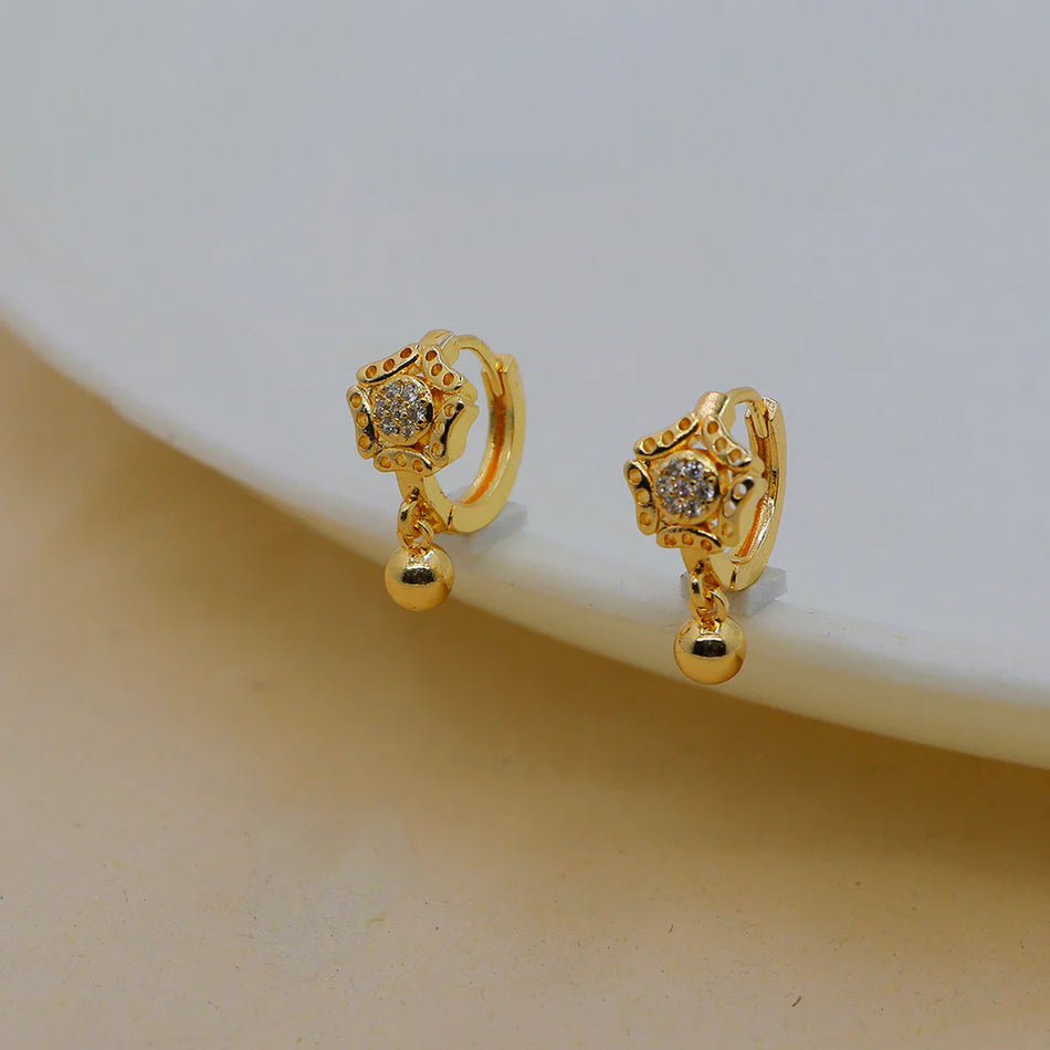 Mahavir DYE Gold Plated Premium Bali Earrings