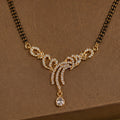 Elegant American Diamond Mangalsutra for Women | Gold-Plated Double Black Bead Chain with Teardrop Pendant