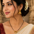 Traditional Gold-Plated Mangalsutra for Women | Minimal Black Bead Mangalsutra Necklace | Daily Wear Bridal Jewellery | Urban Sparkles