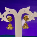 Gold Floral Jhumka Earrings