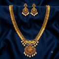 Traditional Lakshmi Long Haram Necklace Set for Women | Urban Sparkles