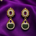 Royal Emerald & Ruby Gold Drop Earrings - US-EH-0001