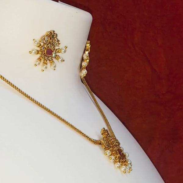 Gold Temple Sunburst Necklace & Earring Set