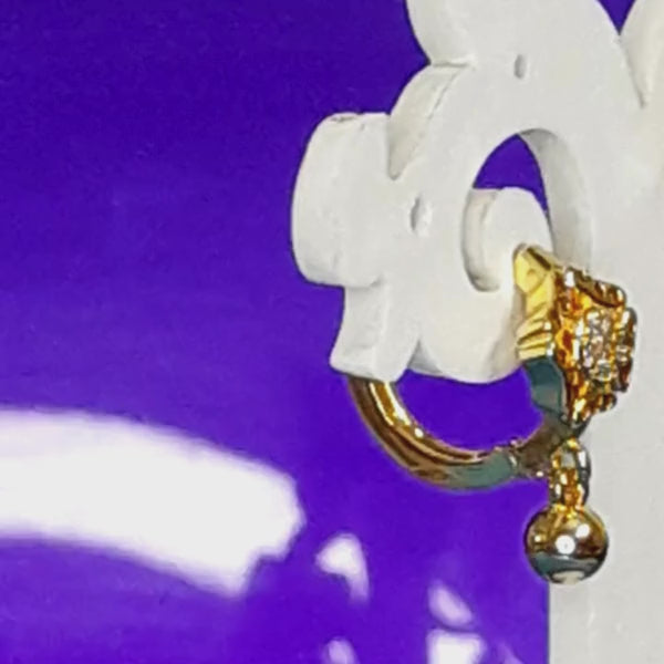 Mahavir DYE Gold Plated Premium Bali Earrings