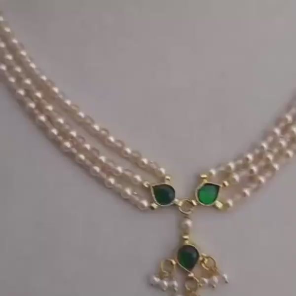 Elegant Triple Layer Pearl Necklace for Women | Minimal Pearl Choker Chain | Party & Daily Wear Imitation Jewellery