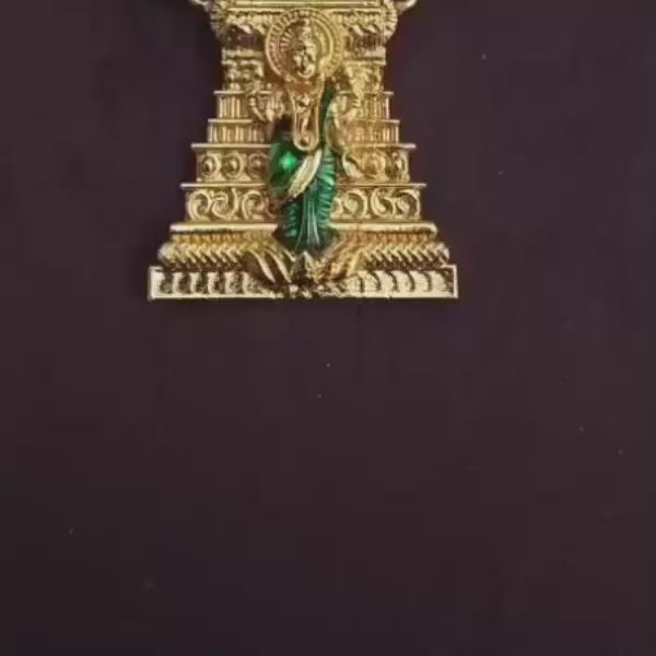 Temple Pendant Gold Beaded Necklace for Women | Traditional South Indian Lakshmi Design Chain