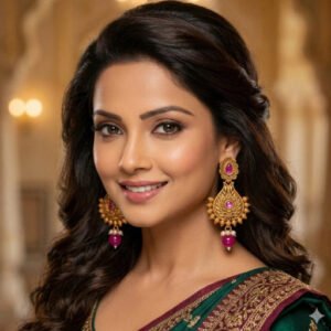 Gold Plated Chandbali Earrings – Multicolor (Style II)
