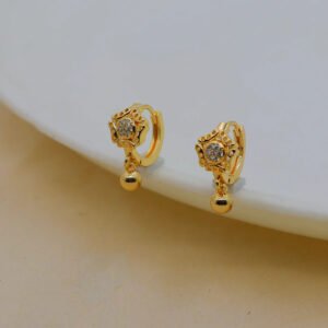 Mahavir DYE Gold Plated Premium Bali Earrings