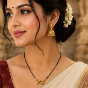 US-BB-0004-1.jpg Traditional Gold-Plated Mangalsutra for Women | Minimal Black Bead Mangalsutra Necklace | Daily Wear Bridal Jewellery | Urban Sparkles