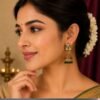 Kundan Jhumka Earrings with Emerald & Ruby Stones